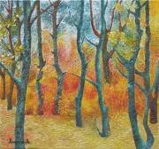 Forest in autumn.canvas/oily paints