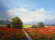 field of poppies.canvas/oily paints
