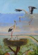 Storks.canvas/oily paints