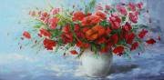 Bouquet in a pot.canvas/oily paints